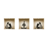 3D Effect Yoga Silhouette Figurine Wall Decal (Set of 3)