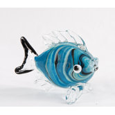 Marbled Art Glass Fish Figurine