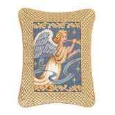 Angel with Harp Needlepoint Pillow