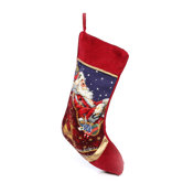 Santa with Sleigh Needlepoint Stocking