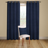 Rib Plain Lined Curtains with Eyelet Heading