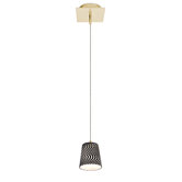 1 Light Square Canopy Zebra Pendant