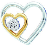 10k White Gold 0.03 Dwt Diamond Heart Pendant