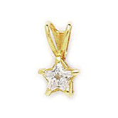 14k Gold 5x5mm CZ Star Pendant