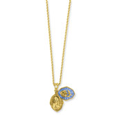 Gold-tone Hidden Madonna Slide Necklace - 16 Inch