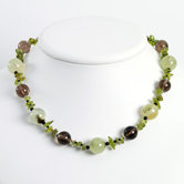 Smokey Quartz Black Beads Tourmaline Necklace - 16 Inch- Lobster Claw