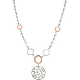 Sterling Silver Rose Gold Fashion Necklace 18 Inch