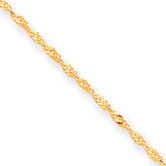 10K Lobster Claw Singapore Chain Bracelet