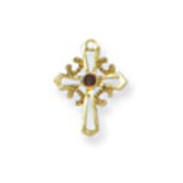 Gold-tone Red Crystal Cross Tie Tac