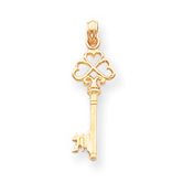 14k Solid Polishedl Key Charm