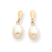 14k Cultured Pearl Drop Earrings