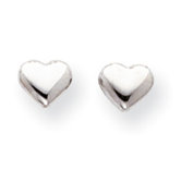14k White Gold Small Puffed Heart Earrings