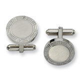 Stainless Steel Greek Key Cuff Links