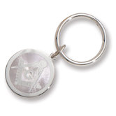 Silver-plated and Rhodium Round Masonic Key Ring