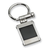 Stainless Steel Black Carbon Fiber Key Chain