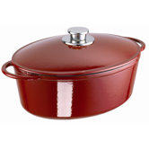 Rustika 47cm Cast Iron Oval Roaster in Black