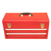 Portable Metal Tool Box with 2 Drawers