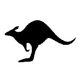 Silhouette - Kangaroo Stretched Wall Art