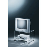 38cm TV-Wagen aus Acryl in Klar / Chrom