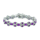 Bursting with Radiance Oval and Round Cut  Gemstone Bracelet in Sterling Silver