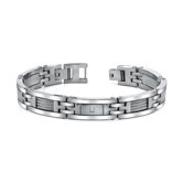 Mens Stainless Steel Bracelet with Twisted Cable Highlight