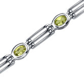 Unique and Lovely Oval Shaped Gemstone Bracelet in Sterling Silver