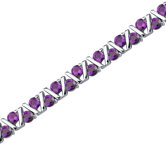 Always Glamorous Round Shape Gemstone Bracelet in Sterling Silver