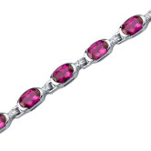 Exceptionally Stunning Oval Shaped Gemstone Bracelet in Sterling Silver