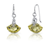 Spectacular Shell Cut 12.00 carats Alexandrite Fishhook Earrings Sterling Silver