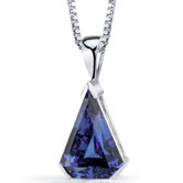 Chevron Cut 6.75 Carats Alexandrite Pendant in Sterling Silver