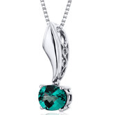 Oval Cut Gemstone Sleek Glamour Pendant