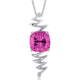 Concave Cushion Cut Gemstone Pendant