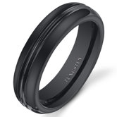 Tungsten Double Groove Wedding Band