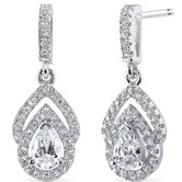 Pear Cut Cubic Zirconia Drop Earrings