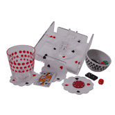 48 Piece Napkins and Coasters Set in Playing Card Pattern