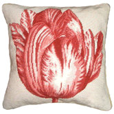 Tulip 100% Wool Needlepoint Pillow