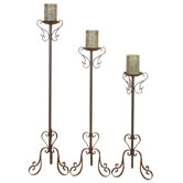 Tall Metal Candlesticks (Set of 3)