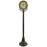 Metal Floor Clock on Post