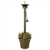 Vesta Citronella Flame Outdoor Torchiere Floor Lamp with Planter in Bronze
