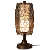 Bristol Table Lamp Walnut Shade in Bronze