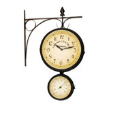 Bracket Clock with Thermometers in Dark