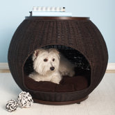 The Igloo Deluxe Wicker End Table Dog Bed