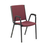 Comfort Stacker Chair with Arms in Burgundy