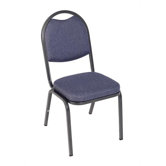 Charcoal Black Stacking Chair with 2" Crown Seat