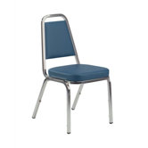 Charcoal Black Stacking Chair with Trapezoidal Back
