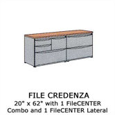 Plateau Office Series File Credenza with 1 Lateral