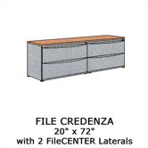 Plateau Office Series File Credenza with 2 Laterals