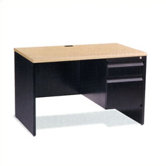 60" Single Pedestal Computer Desk with Box/File Drawer