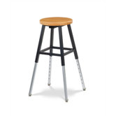 Height Adjustable Lab Stool with Chrome Legs