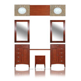 Metropolitan 85" Double Basin Vanity with 36" Adjustable Makeup Table